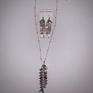Betsey Johnson set of earrings and necklace
